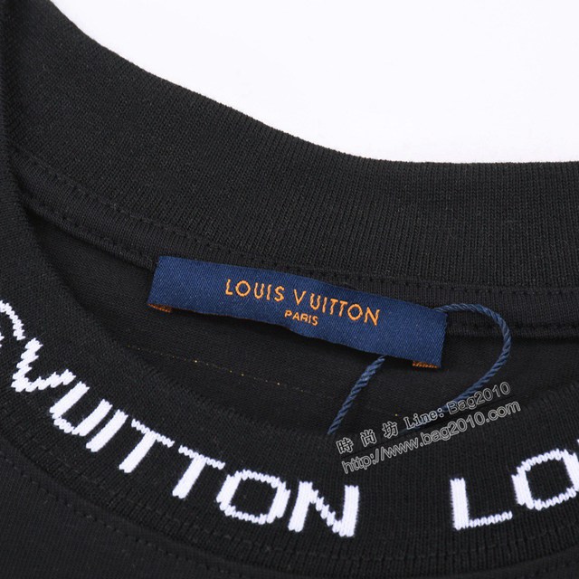 Louisvuitton路易威登Lv專門店2023SS新款刺繡提花螺紋T恤 男女同款 tzy2925